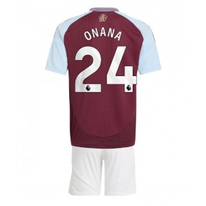 Aston Villa Amadou Onana #24 Dětské Domácí dres komplet 2024-25 Krátký Rukáv (+ trenýrky)